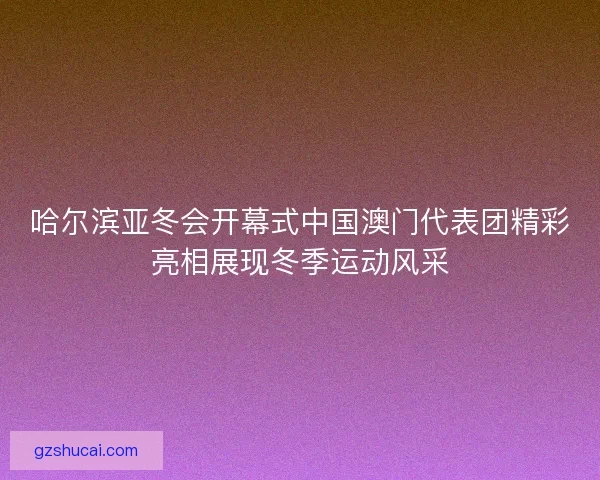 哈尔滨亚冬会开幕式中国澳门代表团精彩亮相展现冬季运动风采