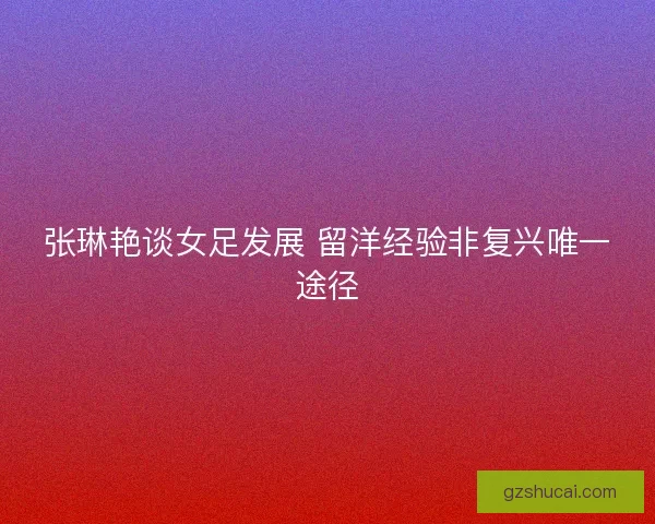 张琳艳谈女足发展 留洋经验非复兴唯一途径