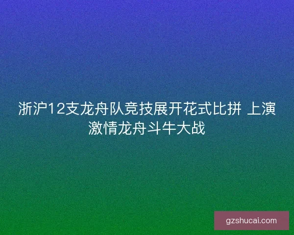 浙沪12支龙舟队竞技展开花式比拼 上演激情龙舟斗牛大战